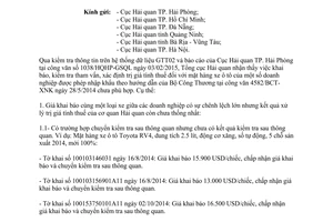 Công văn 1437/TCHQ-TXNK 2015 trị giá tính thuế xe ô tô nhập khẩu theo công văn 4582/BCT-XNK