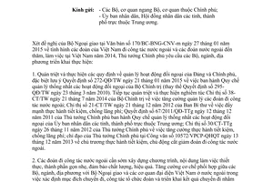 Công văn 1170/VPCP-QHQT 2015 quản lý đoàn ra đoàn vào 2014