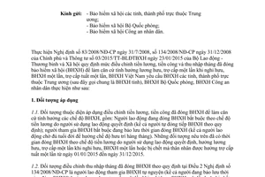 Công văn 538/BHXH-CSXH 2015 điều chỉnh tiền lương tiền công thu nhập tháng đã đóng bảo hiểm xã hội