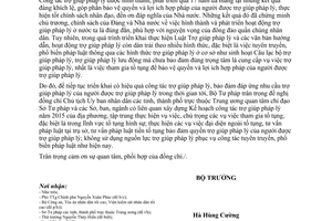 Công văn số 587/BTP-TGPL nhiệm vụ trọng tâm công tác trợ giúp pháp lý 2015