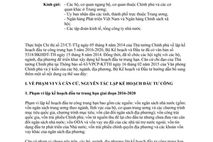Công văn 1100/BKHĐT-TH 2015 lập kế hoạch đầu tư công trung hạn 2016 2020