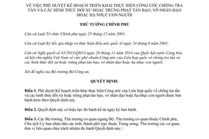 Quyết định 364/QĐ-TTg 2015 thực hiện Công ước chống tra tấn trừng phạt tàn bạo hạ nhục con người