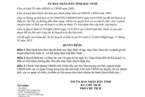 Quyết định 05/2015/QĐ-UBND đánh giá kế hoạch phát triển kinh tế xã hội Bắc Ninh