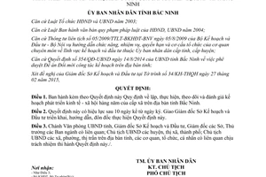 Quyết định 07/2015/QĐ-UBND đánh giá kế hoạch phát triển kinh tế xã hội hàng năm Bắc Ninh