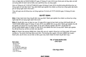 Quyết định 06/2015/QĐ-UBND nghiệm thu nhiệm vụ khoa học công nghệ Sơn La