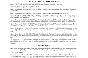 Quyết định 02/2015/QĐ-UBND giải phóng tái định cư dự án tuyến đường Thái Nguyên Chợ Mới Bắc Kạn