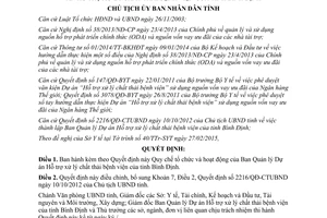 Quyết định 924/QĐ-UBND 2015 Quy chế tổ chức Ban Quản lý Dự án Hỗ trợ xử lý chất thải bệnh viện Bình Định