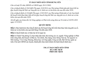 Quyết định 704/QĐ-UBND 2015 ứng phó sự cố thiên tai tìm kiếm cứu nạn Hưng Yên 2020
