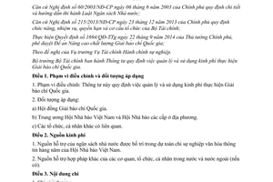 Thông tư 35/2015/TT-BTC quản lý sử dụng kinh phí thực hiện Giải báo chí Quốc gia