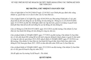 Quyết định 147/QĐ-UBDT công tác thống kê dân tộc 2015