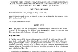 Quyết định 376/QĐ-TTg 2015 phê duyệt Chiến lược quốc gia phòng chống bệnh ung thư 2015 2025