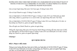 Thông tư 03/2015/TT-NHNN hướng dẫn Nghị định số 26/2014/NĐ-CP