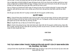 Quyết định số 893/QĐ-UBND 2015 công bố thủ tục hành chính Cần Thơ