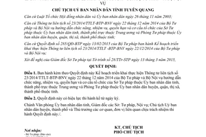 Quyết định 250/QĐ-UBND 2015 nhiệm vụ quyền hạn cơ cấu tổ chức Sở Tư pháp Tuyên Quang