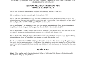 Nghị quyết 191/NQ-HĐND 2015 Quy hoạch phát triển hệ thống y tế Quảng Ninh đến 2020 định hướng 2030