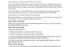 Thông tư 06/2015/TT-BTTTT Danh mục tiêu chuẩn bắt buộc áp dụng về chữ ký số chứng thực chữ ký số