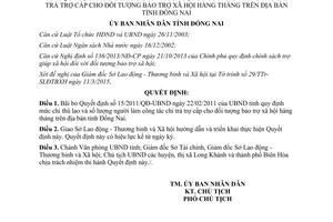 Quyết định 664/QĐ-UBND 2015 bãi bỏ Quyết định 15/2011/QĐ-UBND chi bảo trợ xã hội Đồng Nai