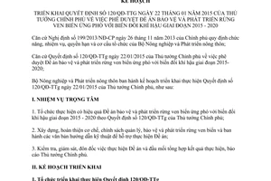 Kế hoạch 2345/KH-BNN-TCLN 2015 bảo vệ phát triển rừng ven biển ứng phó với biến đổi khí hậu