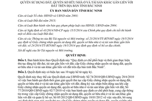 Quyết định 09/2015/QĐ-UBND cấp giấy chứng nhận và đăng ký đất đai tài sản gắn liền với đất Bắc Ninh