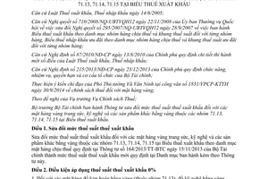 Thông tư 36/2015/TT-BTC sửa đổi mức thuế suất thuế xuất khẩu mặt hàng vàng trang sức kỹ nghệ