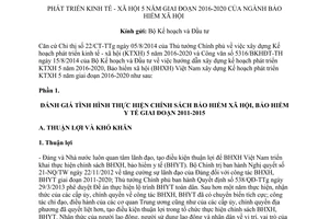 Kế hoạch 961/KH-BHXH 2015 phát triển kinh tế xã hội 2016 2020