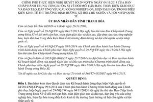 Quyết định 986/2015/QĐ-UBND đổi mới căn bản toàn diện giáo dục Thanh Hóa