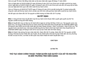 Quyết định 578/QĐ-UBND 2015 công bố thủ tục hành chính lĩnh vực tài nguyên nước Kiên Giang