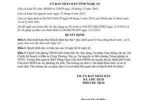 Quyết định 22/2015/QĐ-UBND quản lý hoạt động thoát nước xử lý nước thải Nghệ An