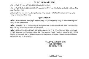 Quyết định 1010/QĐ-UBND 2015 Quy chế phối hợp hoạt động thanh tra lĩnh vực y tế Bình Định