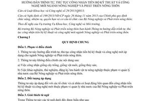 Thông tư 13/2015/TT-BNNPTNT thủ tục công nhận tiến bộ kỹ thuật công nghệ mới ngành Nông nghiệp