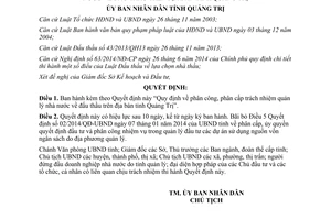 Quyết định 04/2015/QĐ-UBND phân công phân cấp quản lý nhà nước về đấu thầu Quảng Trị