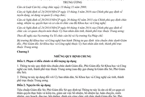 Thông tư 06/2015/TT-BKHCN tiêu chuẩn chức danh Giám đốc Phó Giám đốc Sở Khoa học Công nghệ