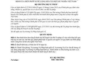 Quyết định 539/QĐ-BTP 2015 rà soát văn bản quy phạm pháp luật quyền con người
