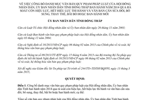 Quyết định 264/QĐ-UBND-HC 2015 văn bản quy phạm pháp luật còn hiệu lực hết hiệu lực Đồng Tháp