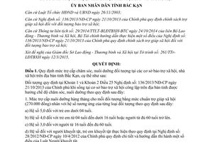 Quyết định 362/QĐ-UBND 2015 mức trợ cấp chăm sóc nuôi dưỡng cơ sở bảo trợ xã hội Bắc Kạn