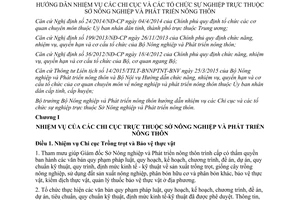 Thông tư 15/2015/TT-BNNPTNT tổ chức sự nghiệp trực thuộc Sở Nông nghiệp Phát triển nông thôn