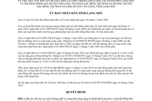 Quyết định 418/QĐ-UBND 2015 đổi tên đường phố công trình công cộng Lạng Sơn