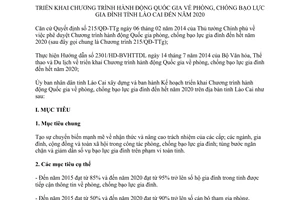 Kế hoạch 67/KH-UBND chương trình hành động quốc gia phòng chống bạo lực gia đình Lào Cai 2016