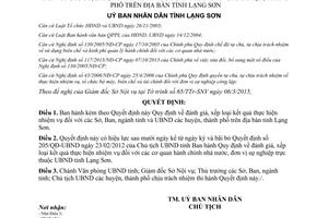 Quyết định 14/2015/QĐ-UBND đánh giá xếp loại kết quả thực hiện nhiệm vụ các Sở Ban ngành Lạng Sơn