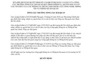 Quyết định 845/QĐ-TCHQ 2015 sửa đổi Quyết định 1216/QĐ-TCHQ