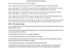 Thông tư liên tịch 40/2015/TTLT-BTC-BGDĐT mức thu chế độ nộp quản lý sử dụng phí dự thi dự tuyển