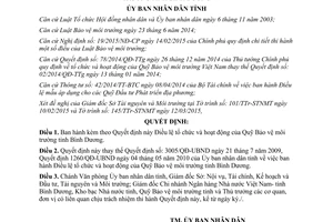 Quyết định 728/QĐ-UBND 2015 Điều lệ tổ chức hoạt động Quỹ Bảo vệ môi trường Bình Dương