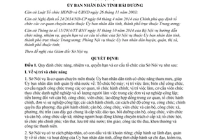 Quyết định 04/2015/QĐ-UBND chức năng quyền hạn cơ cấu tổ chức Sở Nội vụ Hải Dương