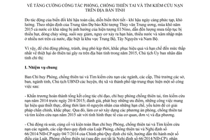 Chỉ thị 07/CT-UBND 2015 tăng cường công tác phòng chống thiên tai tìm kiếm cứu nạn Vĩnh Long