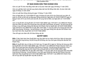 Quyết định 04/2015/QĐ-UBND sử dụng lòng đường hè phố không vào mục đích giao thông Khánh Hòa