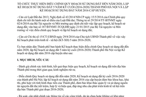 Kế hoạch 80/KH-UBND điều chỉnh quy hoạch sử dụng đất lập kế hoạch sử dụng đất Hà Nội 2015