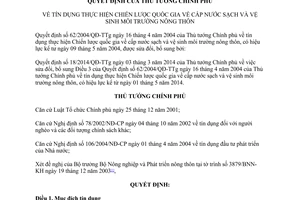 Văn bản hợp nhất 02/VBHN-BNNPTNT 2015 cấp nước sạch vệ sinh môi trường nông thôn