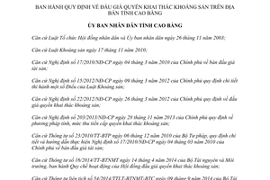 Quyết định 08/2015/QĐ-UBND đấu giá quyền khai thác khoáng sản Cao Bằng