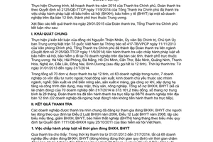 Kết luận thanh tra 622/KL-TTCP 2015 chấp hành pháp luật bảo hiểm xã hội bảo hiểm y tế