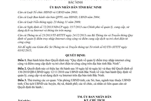 Quyết định 10/2015/QĐ-UBND quản lý truy nhập internet dịch vụ trò chơi điện tử công cộng Bắc Ninh